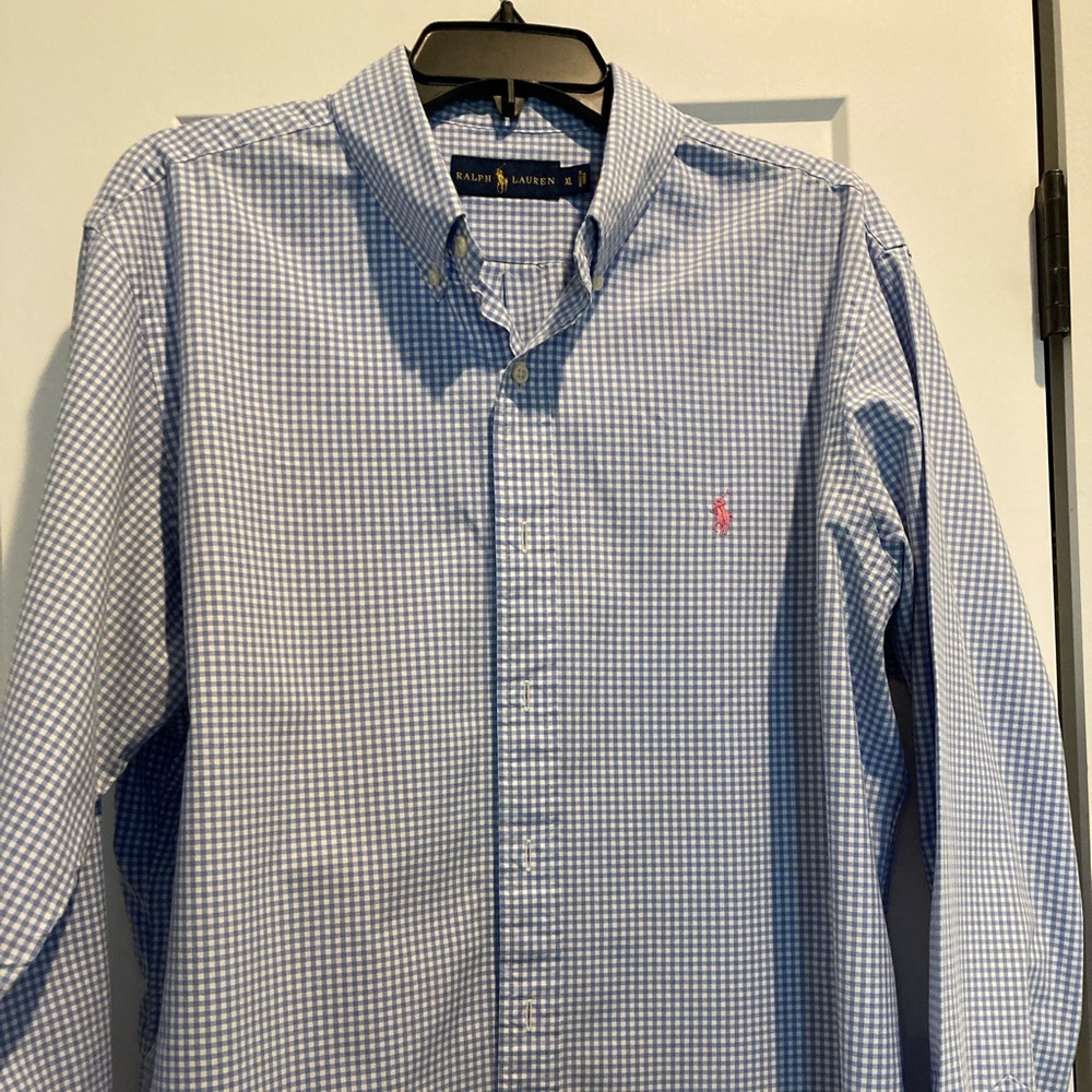 Ralph Lauren light blue checkered shirt